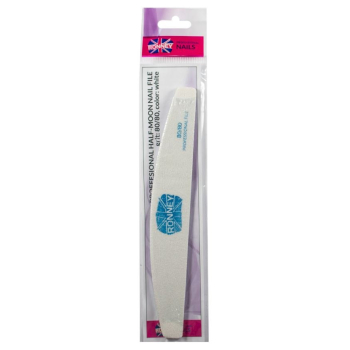 RONNEY - Pilnik do paznokci biały NAILFILE HALF - MOON (80/80) 1 szt. RN 272    ZOBA NEW